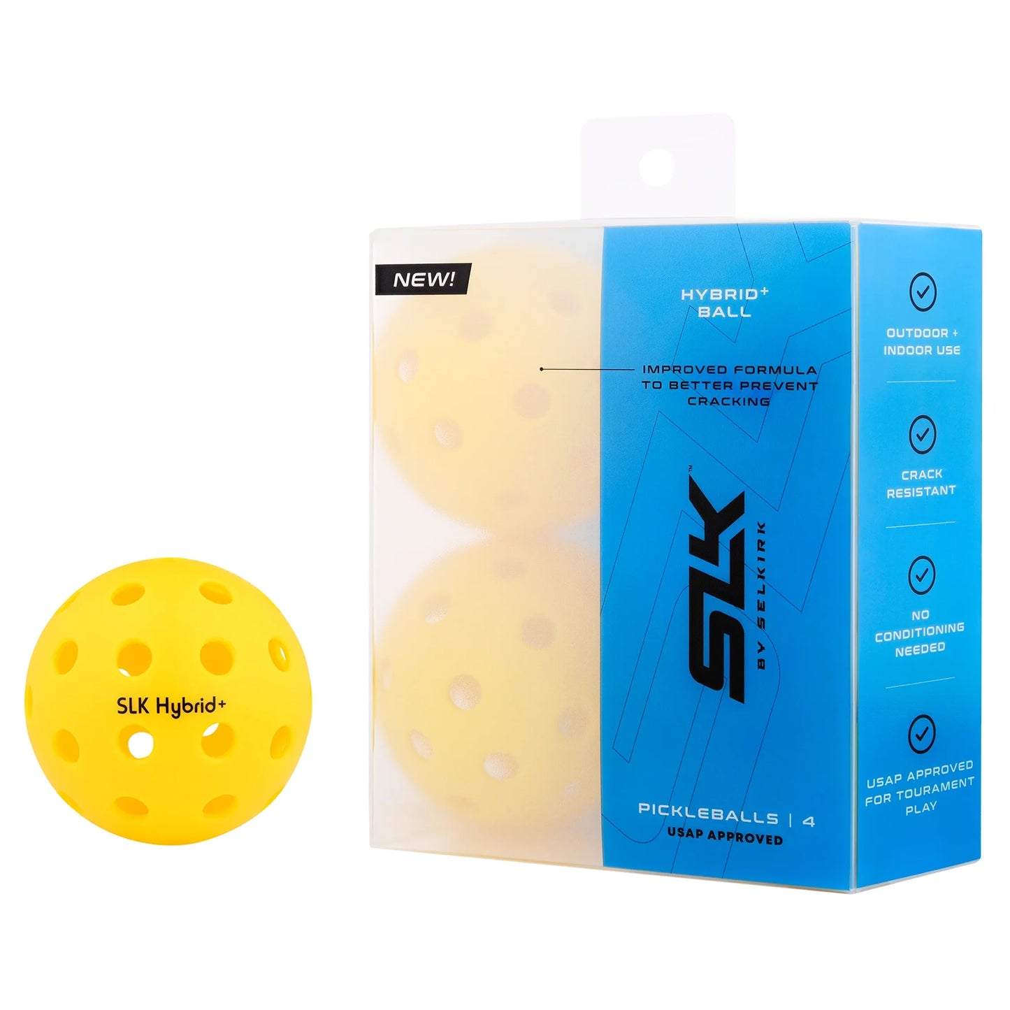 Selkirk Balles de pickleball SLK Hybrid+ (paquet de 4)
