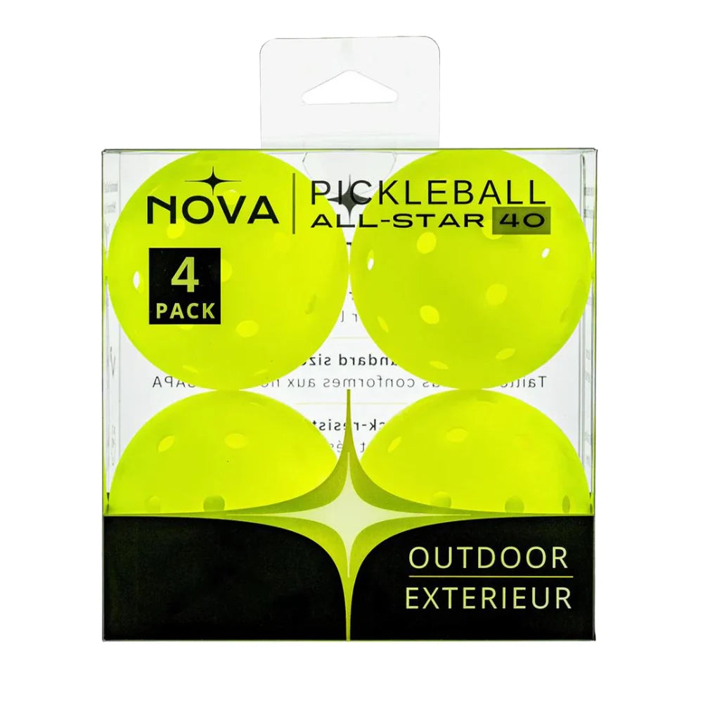 Nova All-Star 40 Outdoor Pickleball Balls (4 Pack)