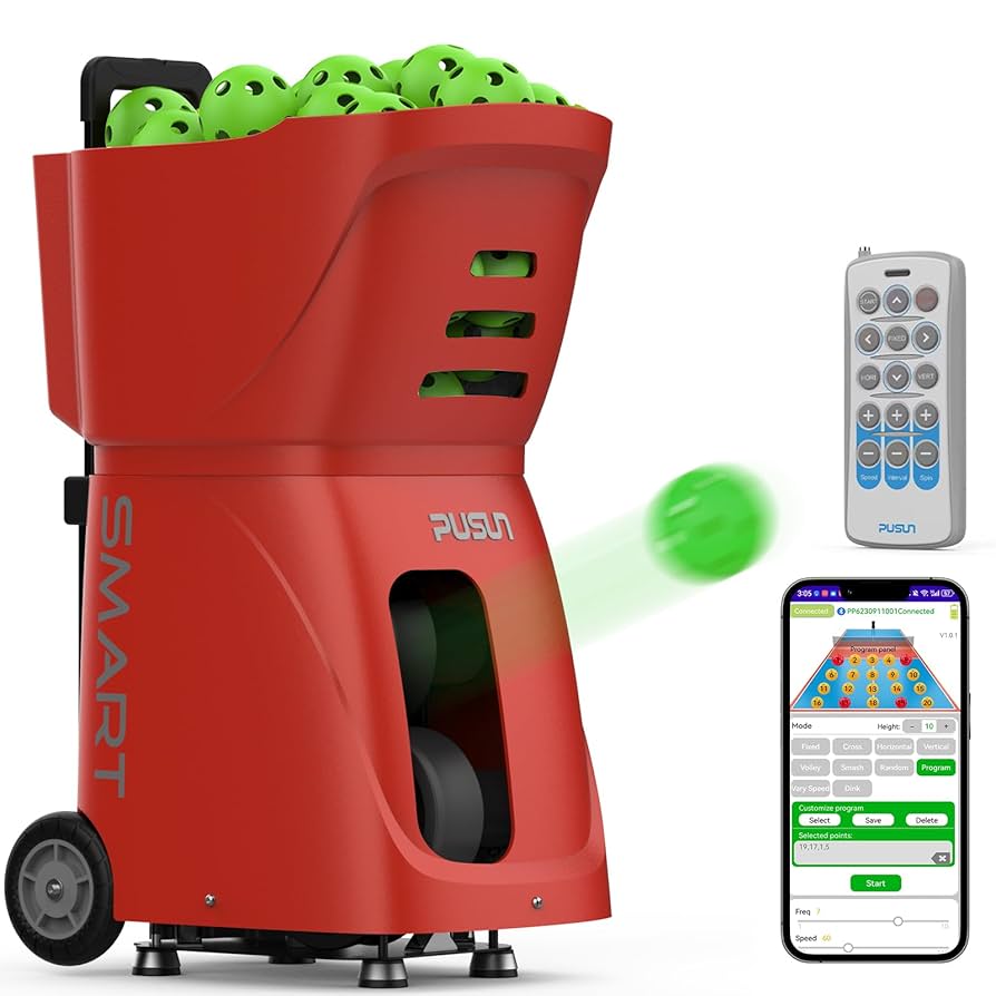 Pusun PP-SMART portable Pickleball launcher - Red