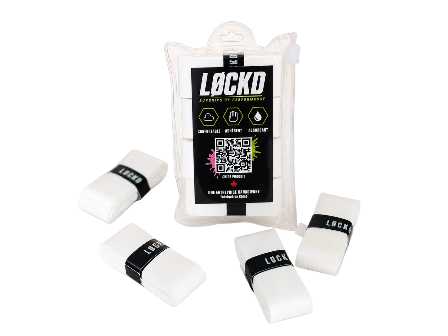 LØCKD Surgrips de performance — Lot de 4 (Blanc)