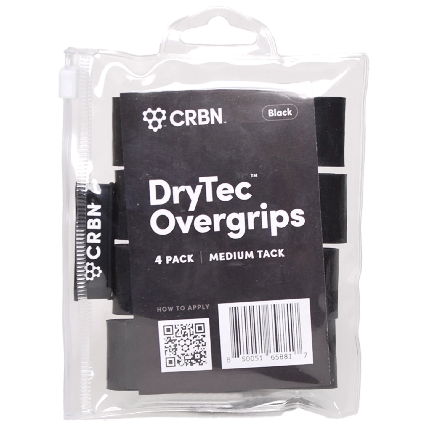 CRBN DryTec™ Overgrips Medium – Paquet de 4 – Noir