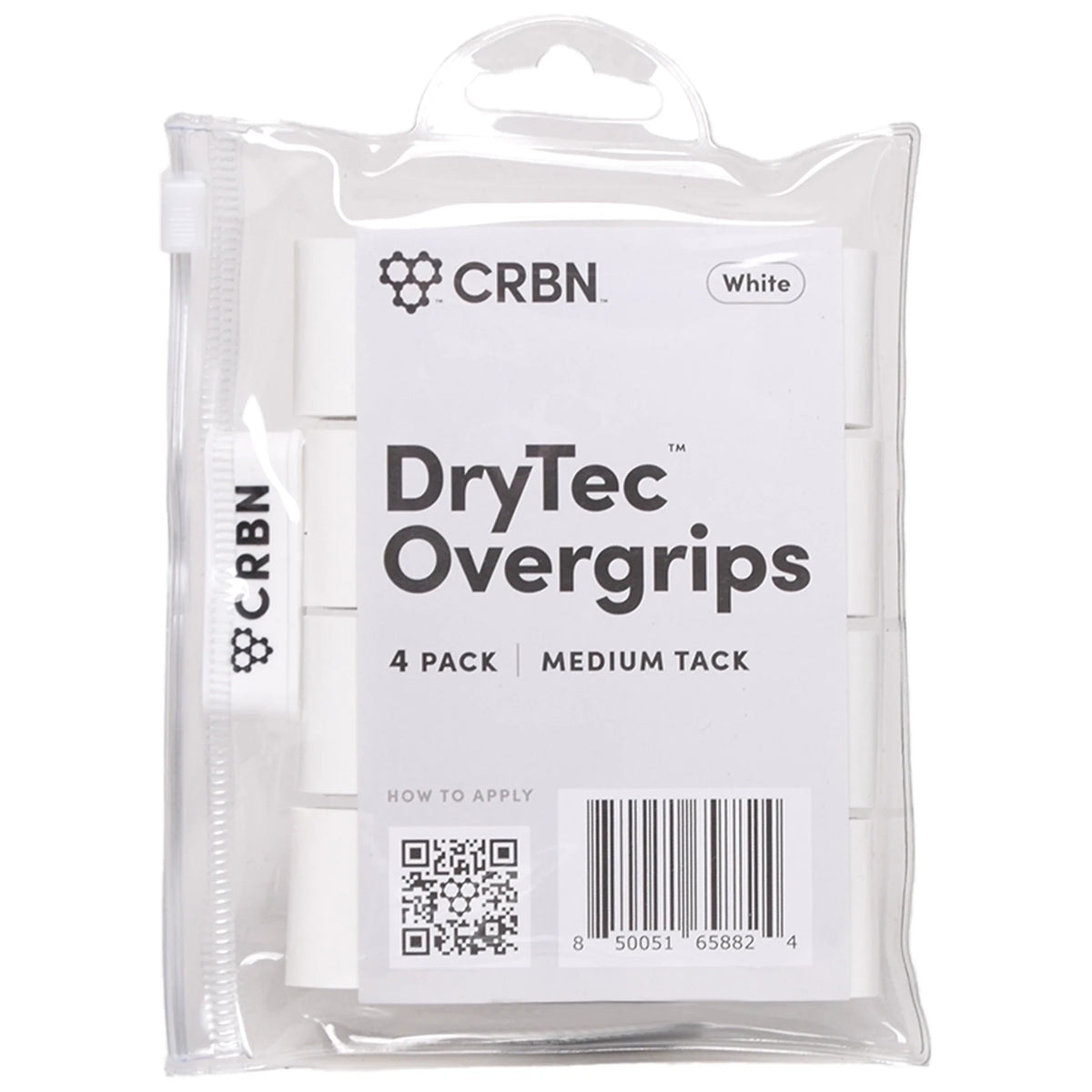 CRBN DryTec™ Overgrips 4 Pack Medium - White - Tenniszon