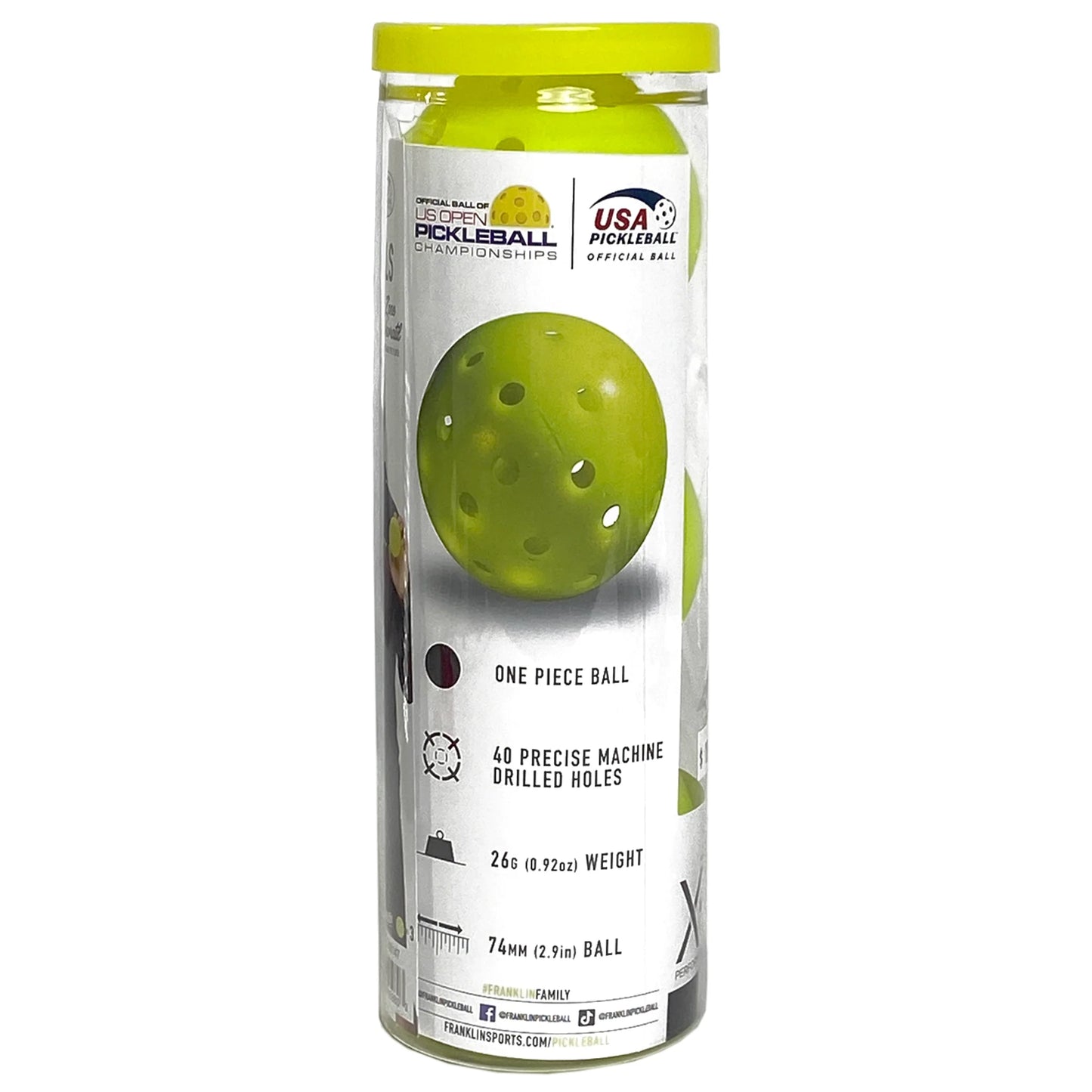Franklin Pickleball X-40 Extérieur (Pqt de 3) - Jaune