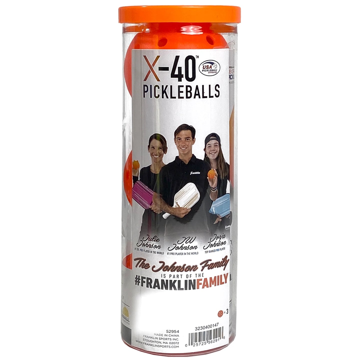 Franklin Pickleball X-40 Extérieur (Pqt de 3) - Orange