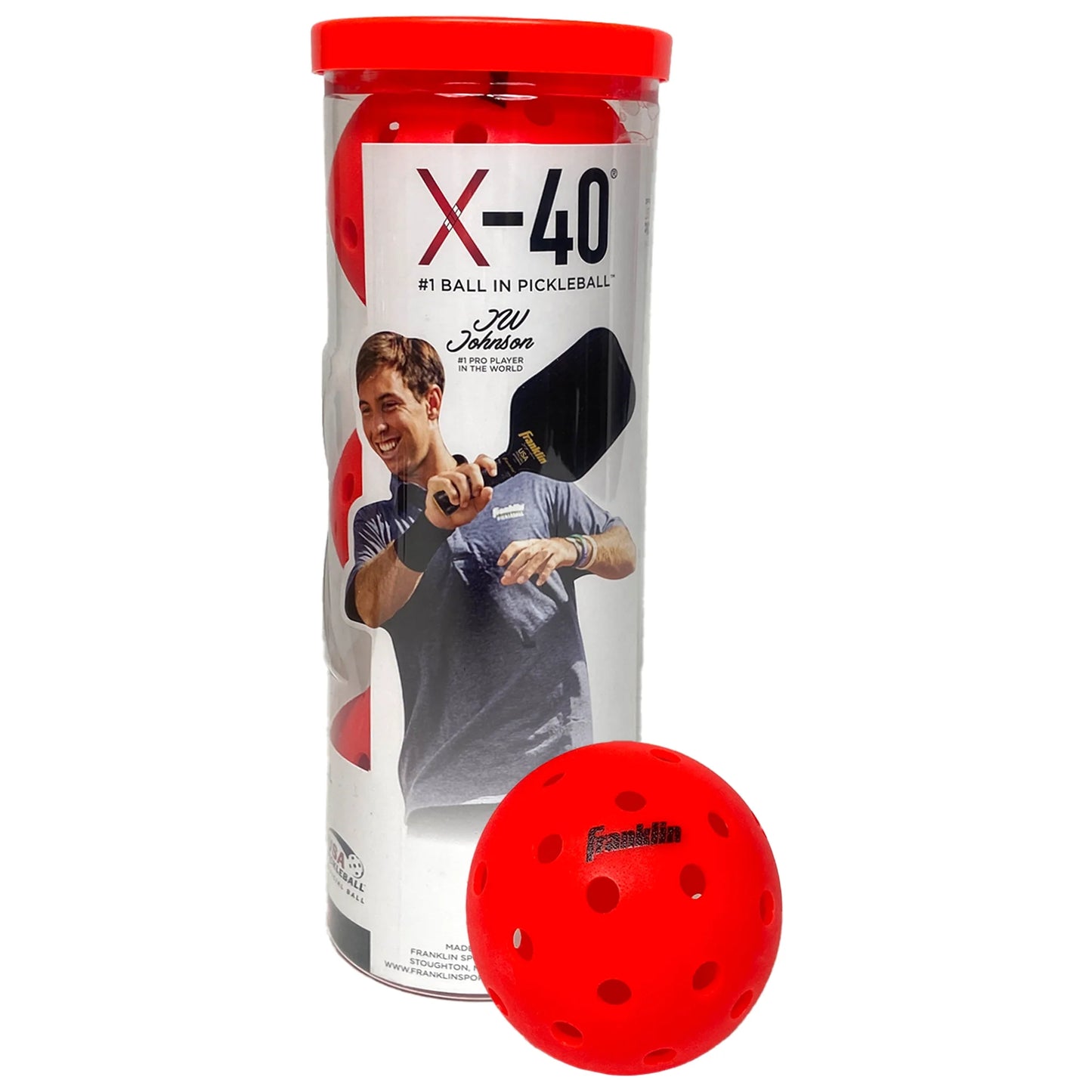 Franklin Pickleball X-40 Outdoor (Pkg of 3) - Ember - Tenniszon