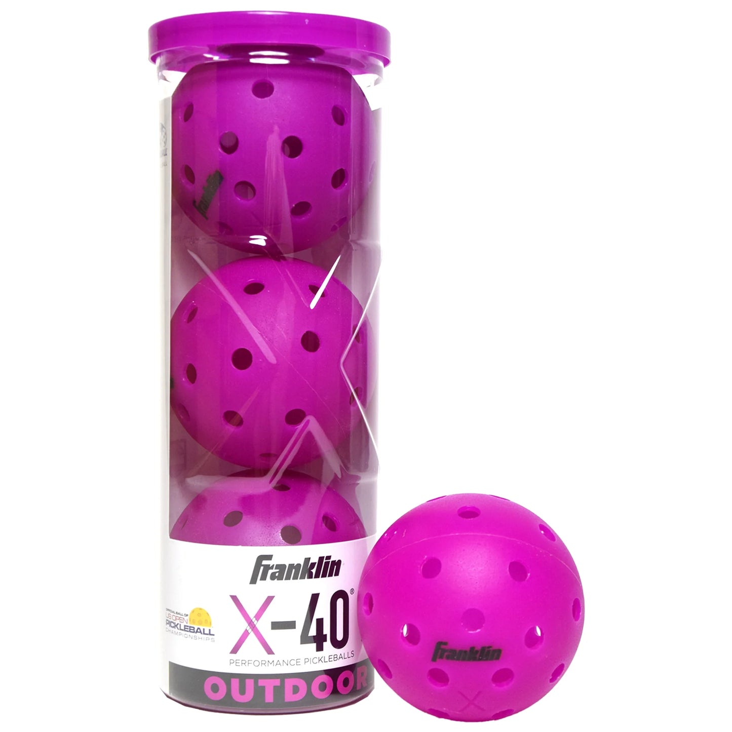 Franklin Pickleball X-40 Outdoor (Pkg of 3) - Purple