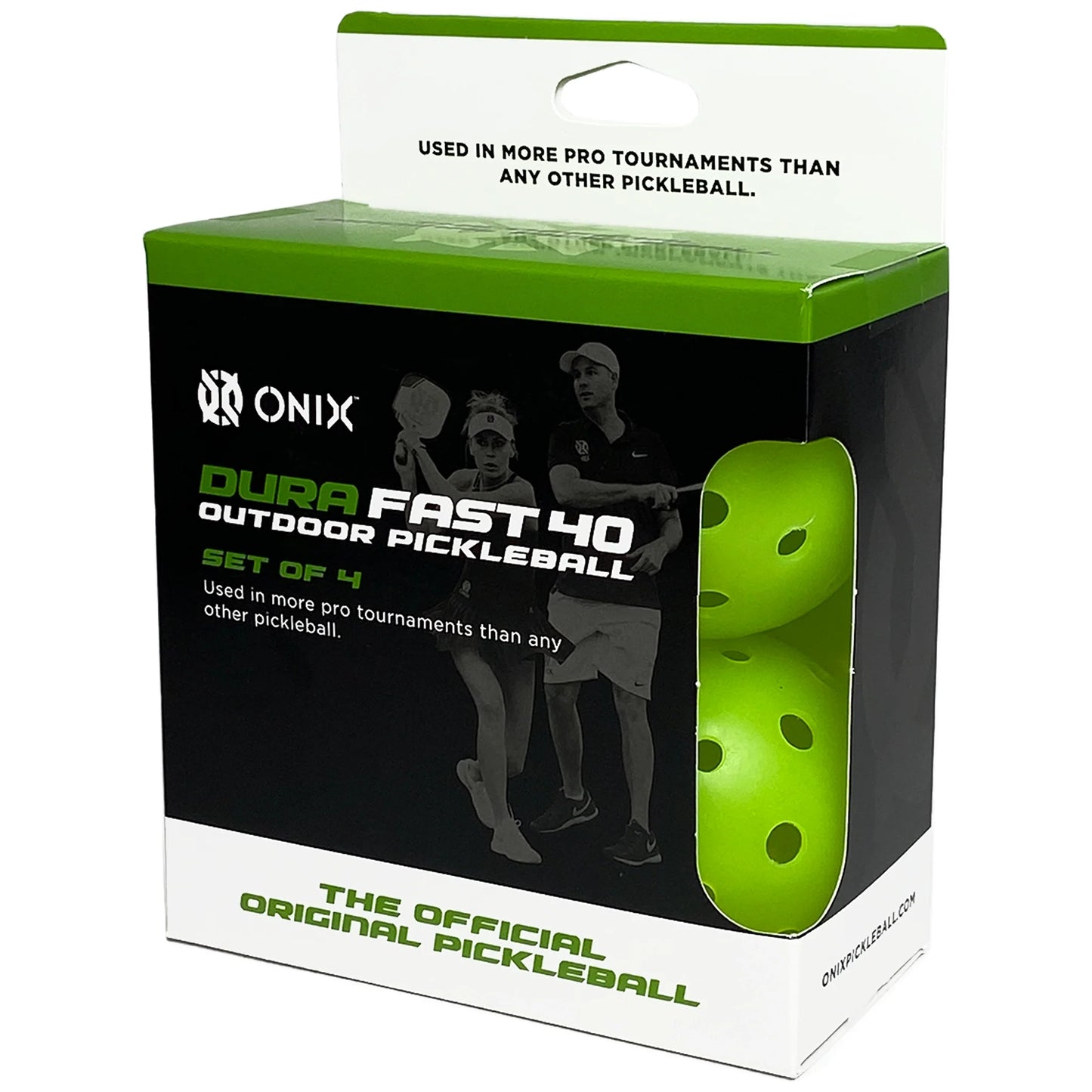 Onix balls Dura Fast 40 Outdoor Pickleball (pkg of 4) Neon Green