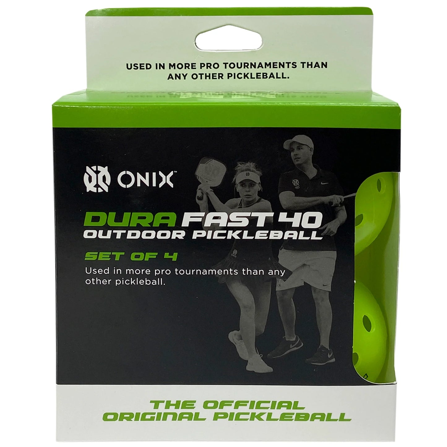Onix balls Dura Fast 40 Outdoor Pickleball (pkg of 4) Neon Green
