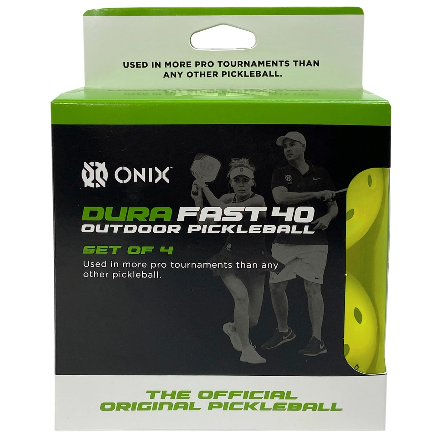 Onix balls Dura Fast 40 Outdoor Pickleball (pkg of 4) Yellow