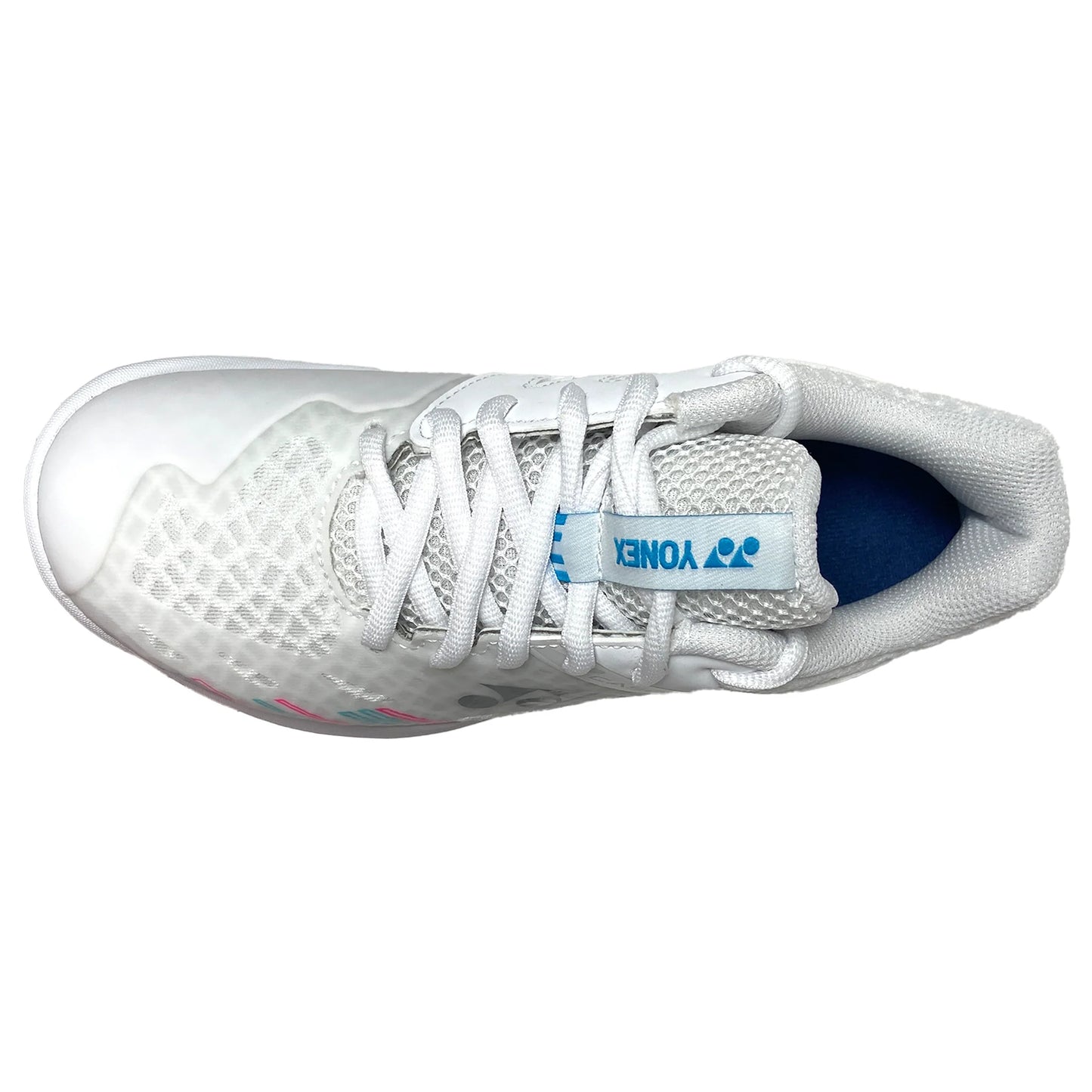 Yonex Power Cushion Accel WIDE Indoor Femme Blanc/Bleu Argent