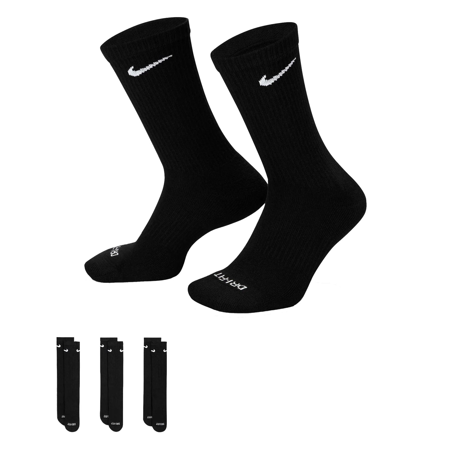 Nike bas Everyday Cushioned chaussettes SX6888-010 (3 paires) Noir