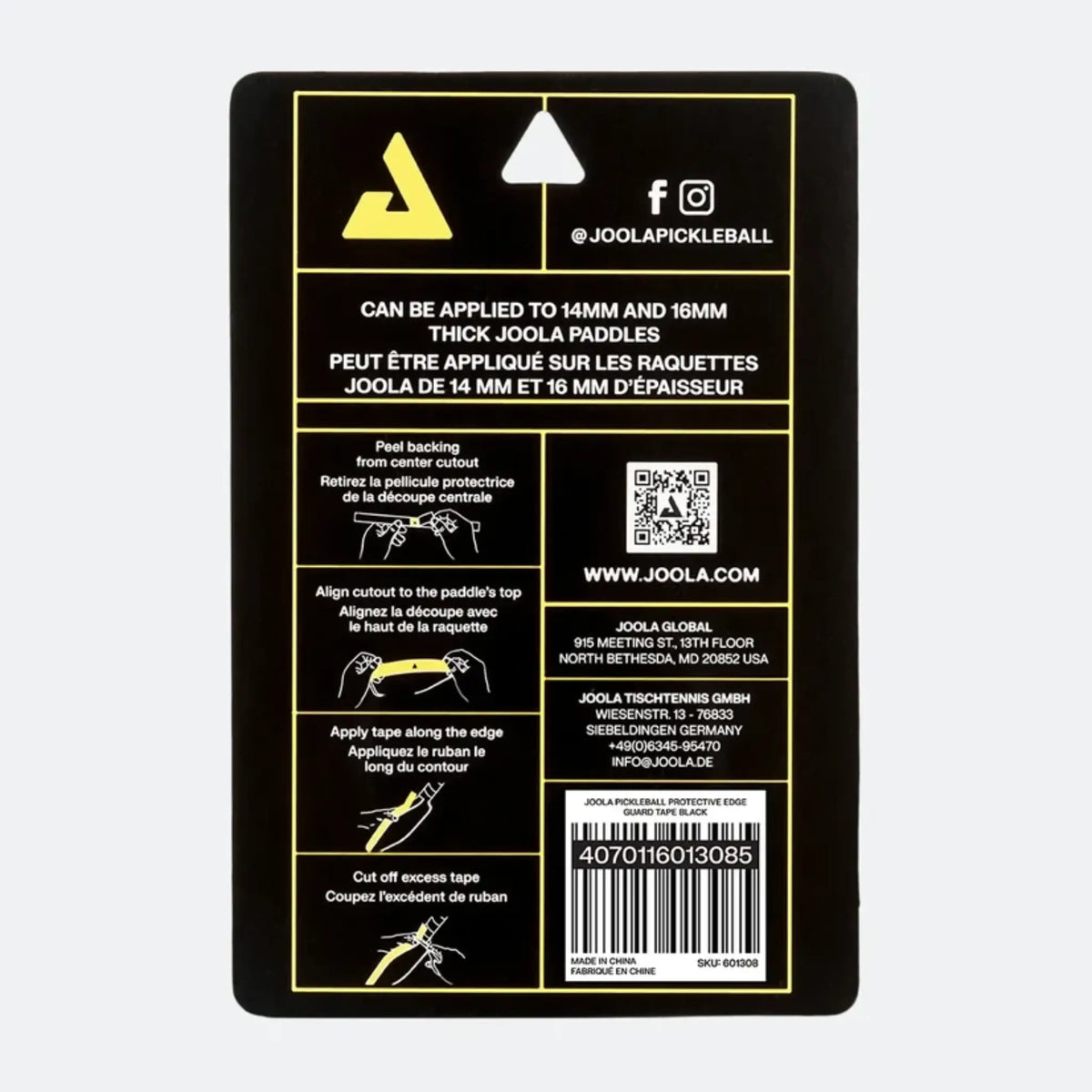 Joola Pickleball Protective Edge Guard Tape - Black