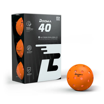 Booma 40 Balles de pickleball extérieures oranges (6)