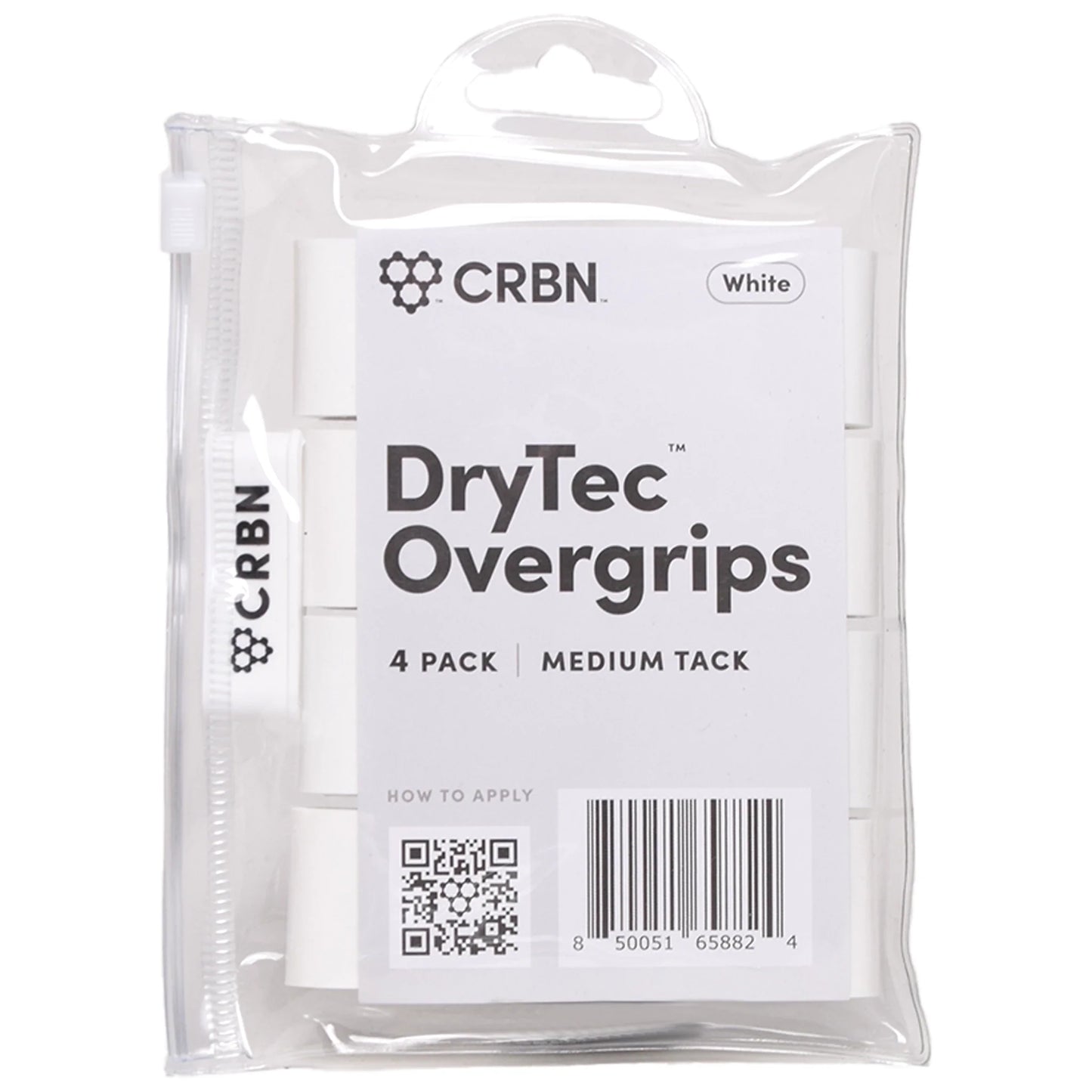 CRBN DryTec™ Overgrips Medium – Paquet de 4 – Blanc