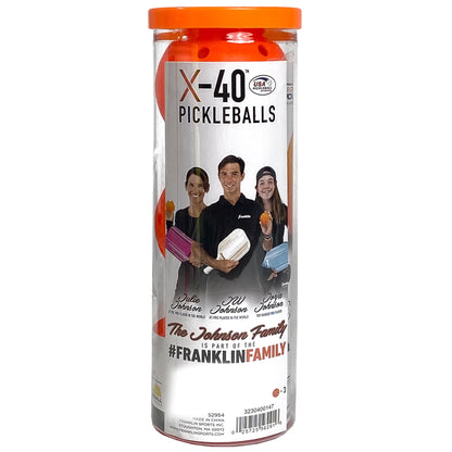 Franklin Pickleball X-40 Extérieur (Pqt de 3) - Orange
