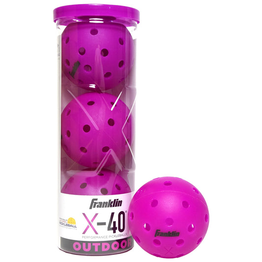 Franklin Pickleball X-40 Outdoor (Pkg of 3) - Purple