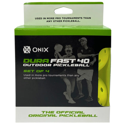 Onix balls Dura Fast 40 Outdoor Pickleball (pkg of 4) Yellow