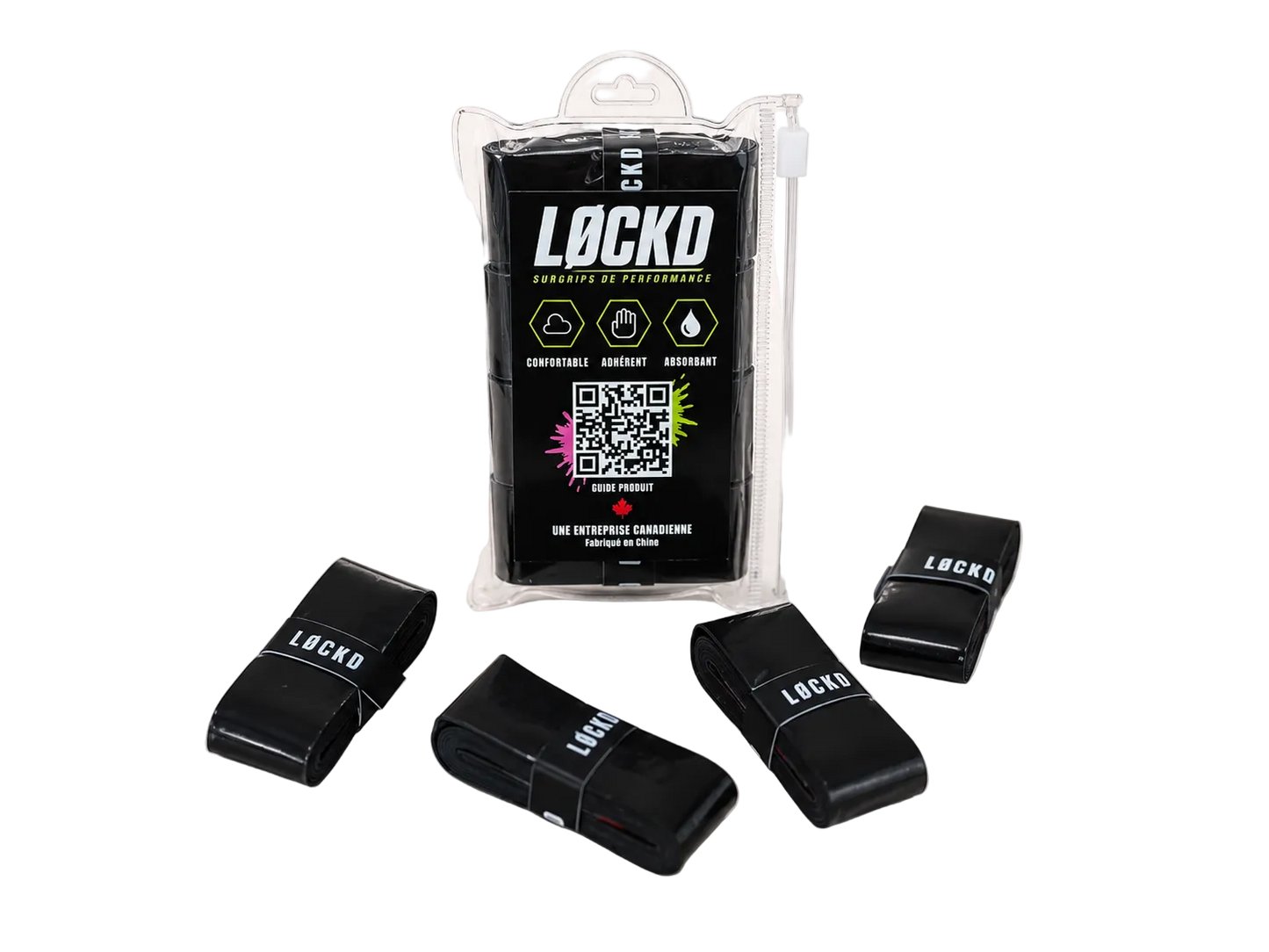 LØCKD Surgrips de performance — Lot de 4 (Noir)