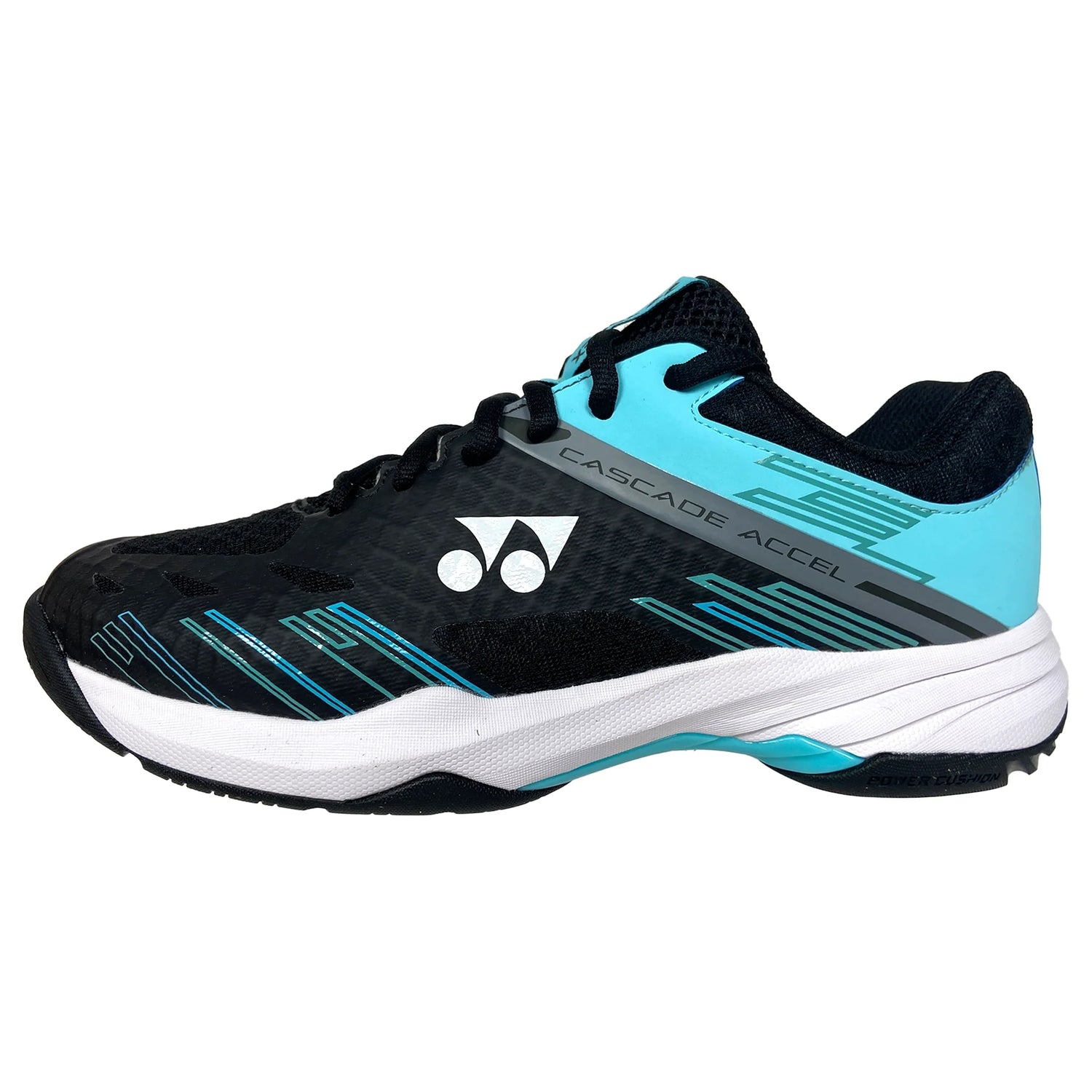 Yonex Power Cushion Cascade Accel WIDE Men's Indoor Black/Ice Blue - Tenniszon