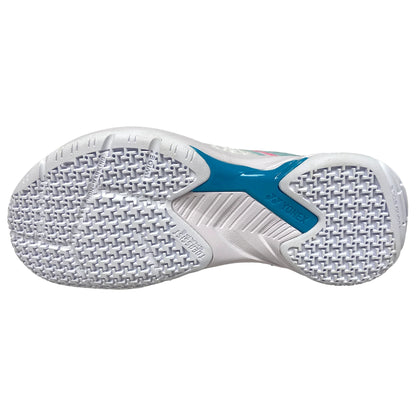 Yonex Power Cushion Accel WIDE Indoor Femme Blanc/Bleu Argent
