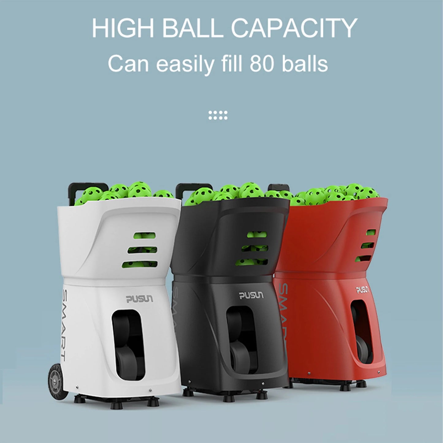 Pusun PP-SMART lance-balles portatif pour Pickleball - Rouge